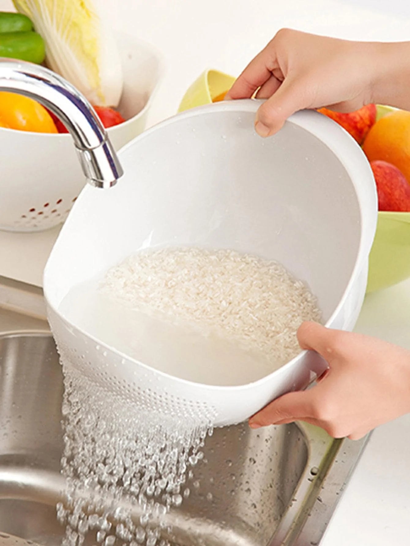 Kitchen Colander Drain Basket Bowl