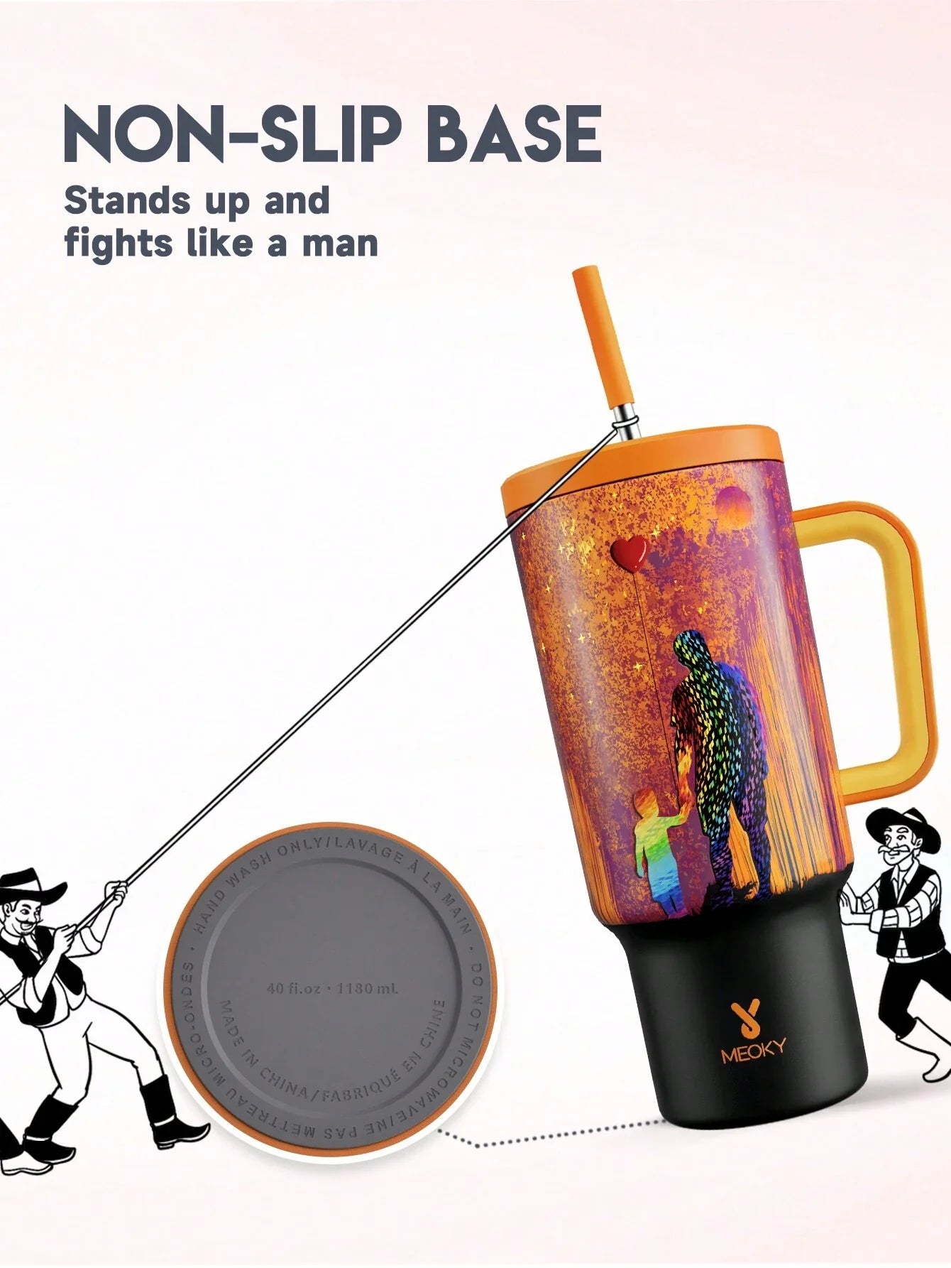 Meoky 40oz Insulated Tumbler Straw