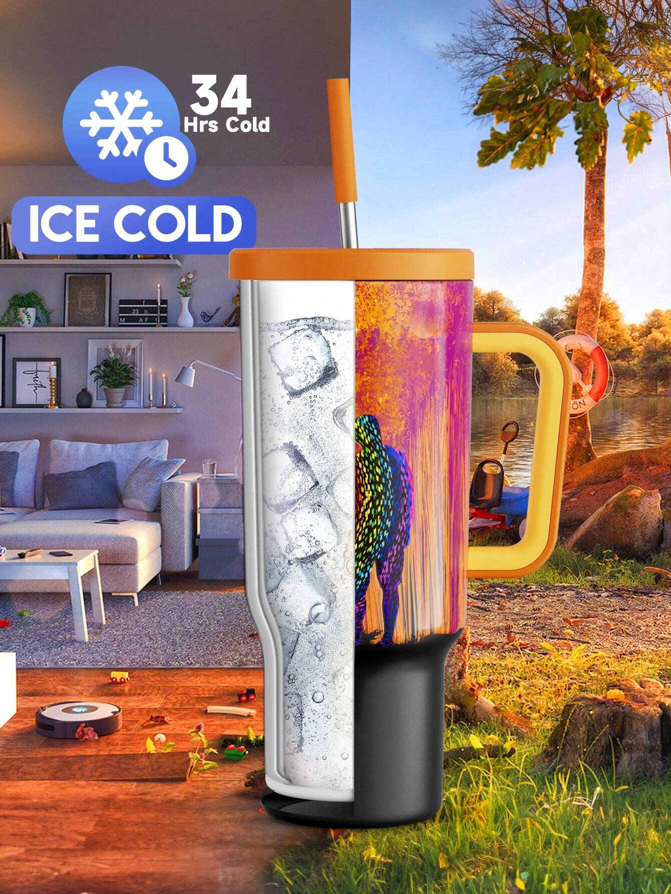 Meoky 40oz Insulated Tumbler Straw