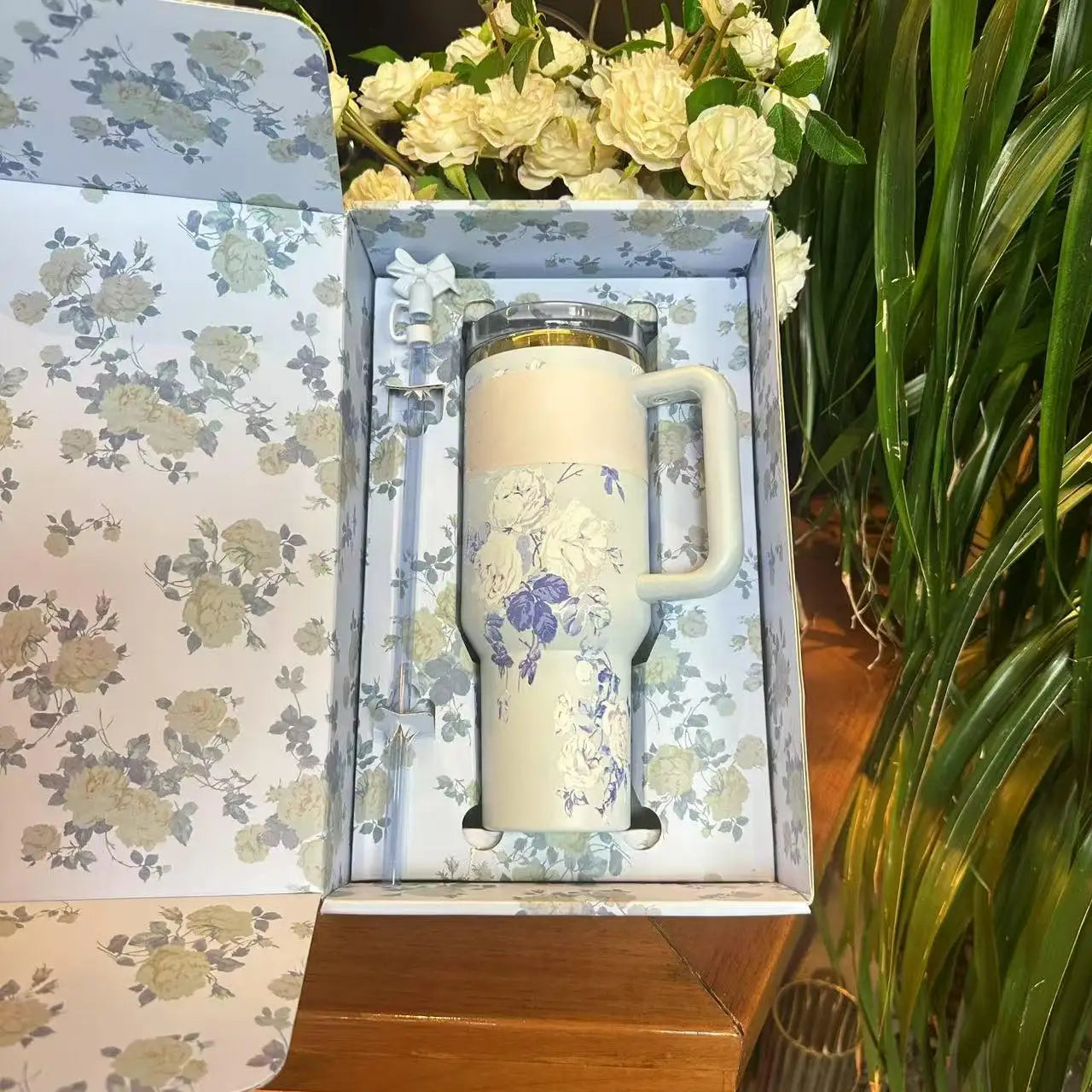 Floral Stanley Style 40oz Tumbler