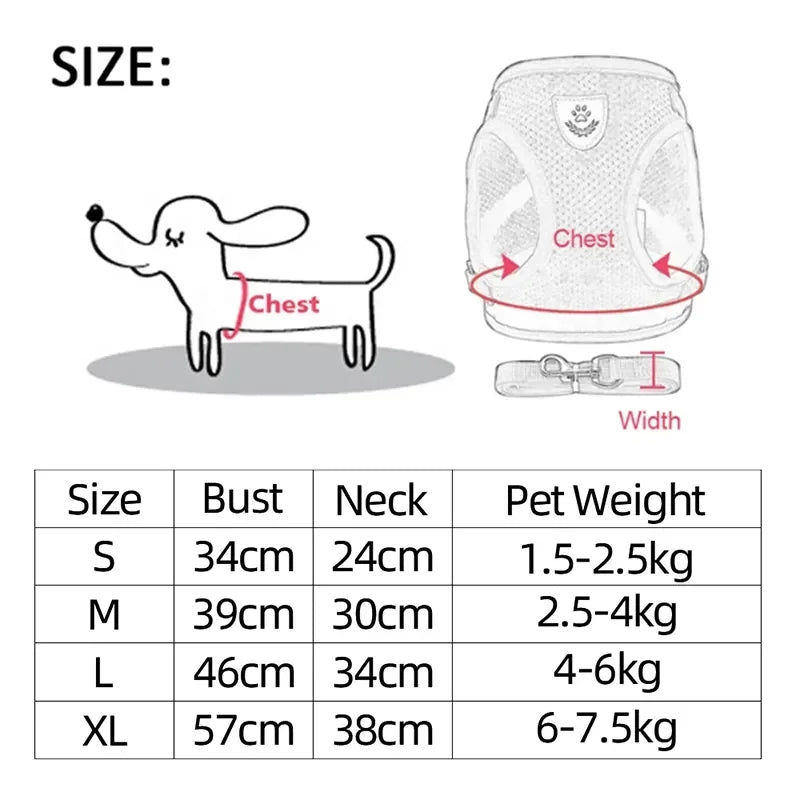 Adjustable Cat Dog Harness Vest
