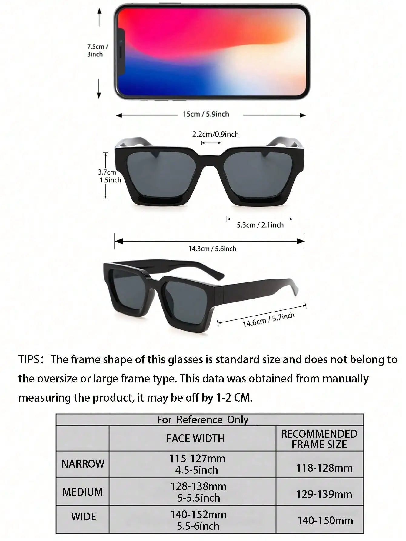 Unisex Square Frame Fashion Sunglasses