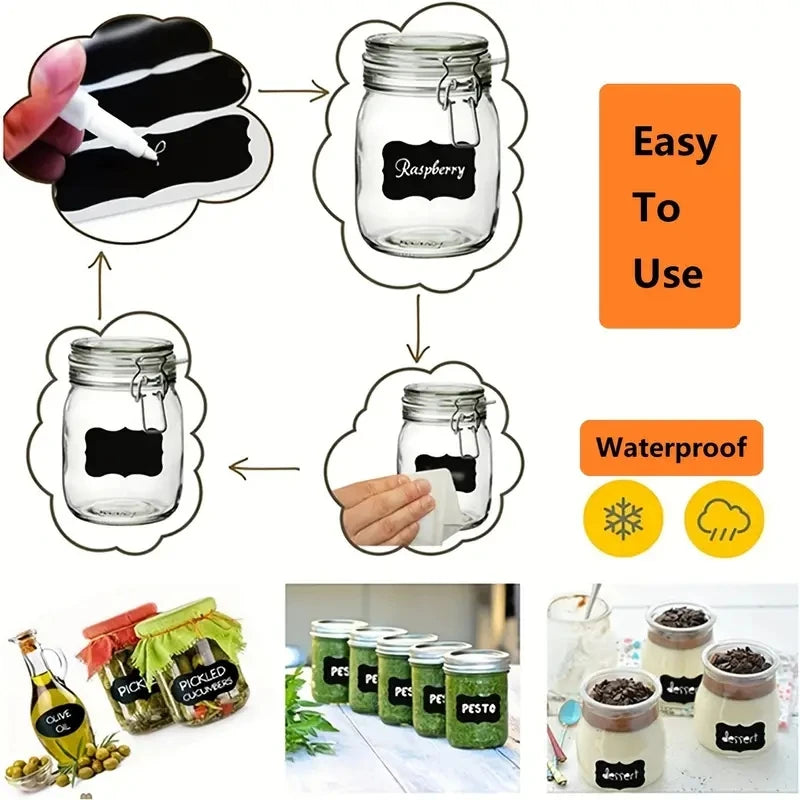 Removable Chalkboard Label Stickers Set