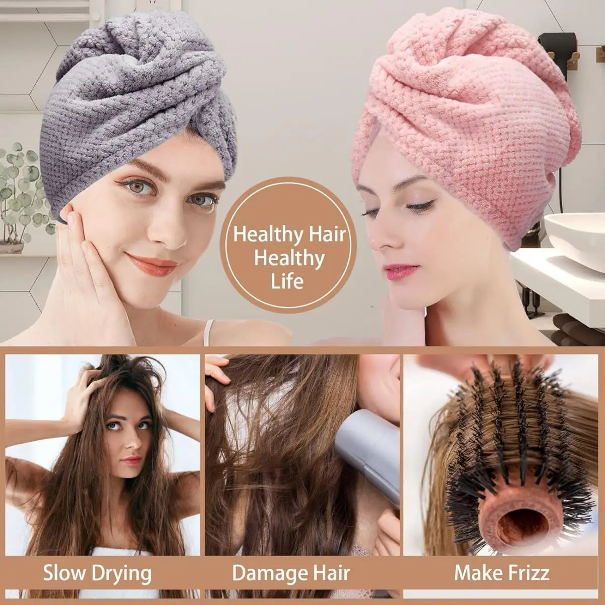 Solid Color Hair Towel Wrap