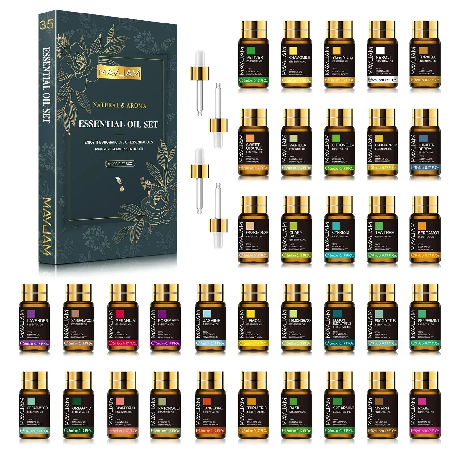 MAYJAM 35pcs Essential Oils Gift Set – Unisex
