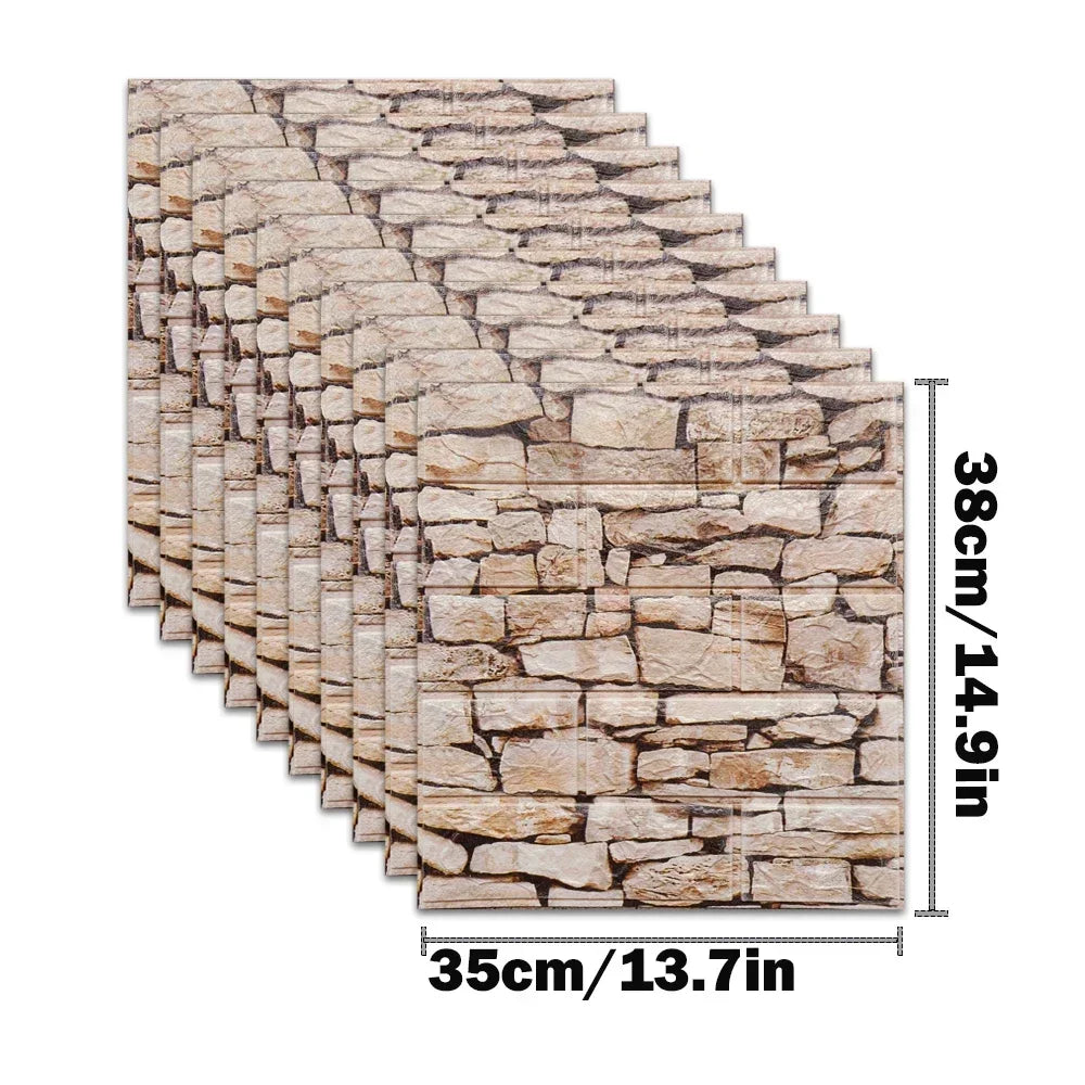 3D Foam Brick Wall Stickers