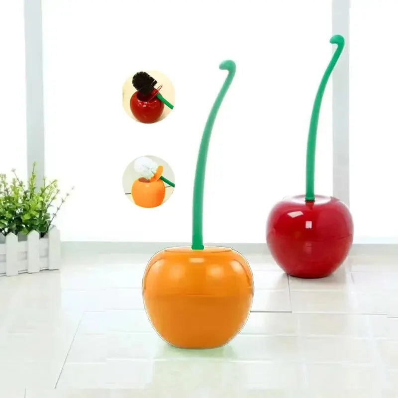 Cherry-Shaped Toilet Brush Set