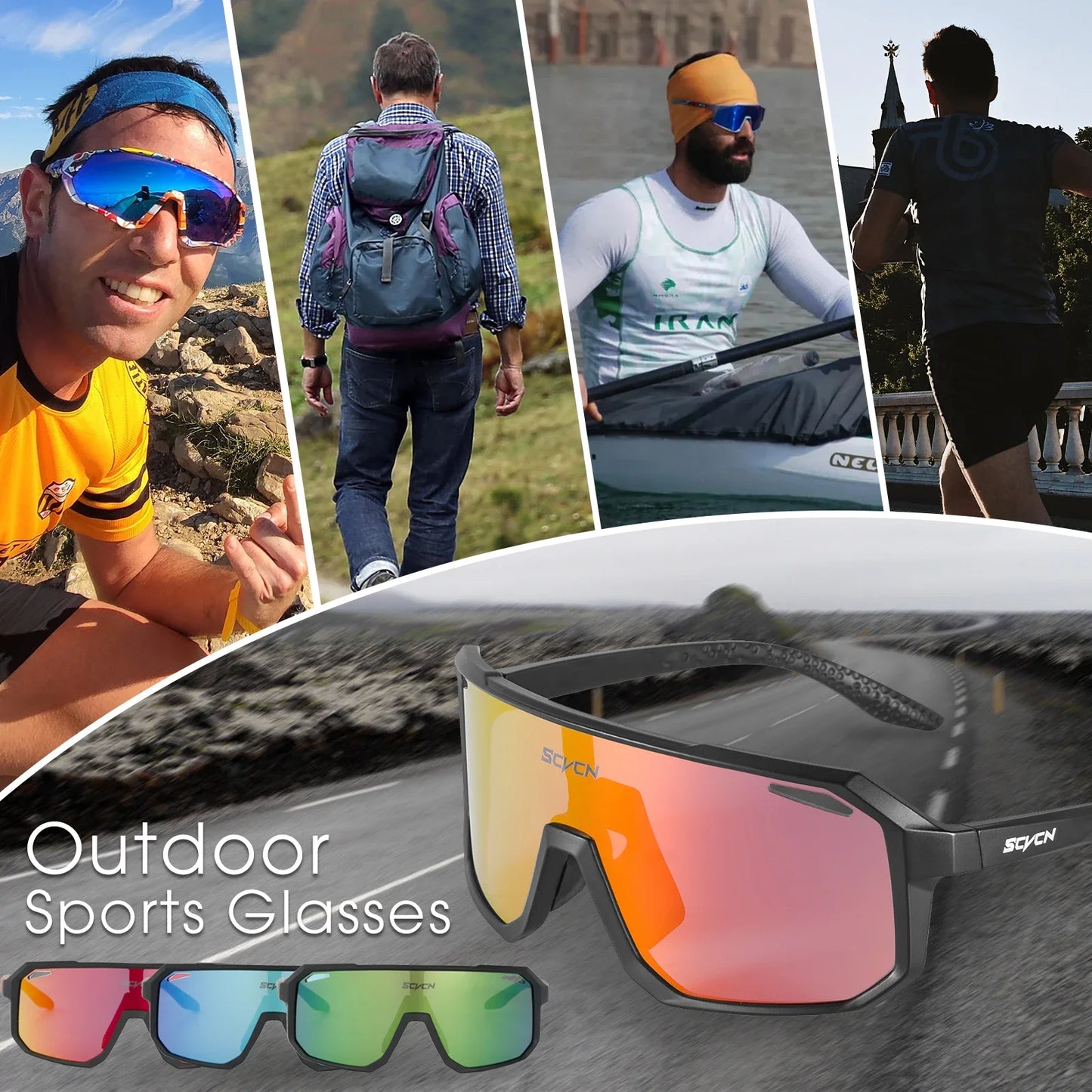 SCVCN Cycling UV400 Sports Sunglasses