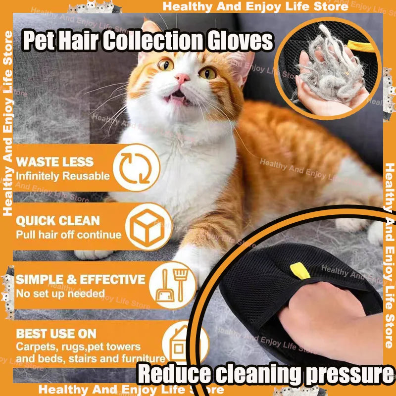 Pet Hair Removal Grooming Gloves