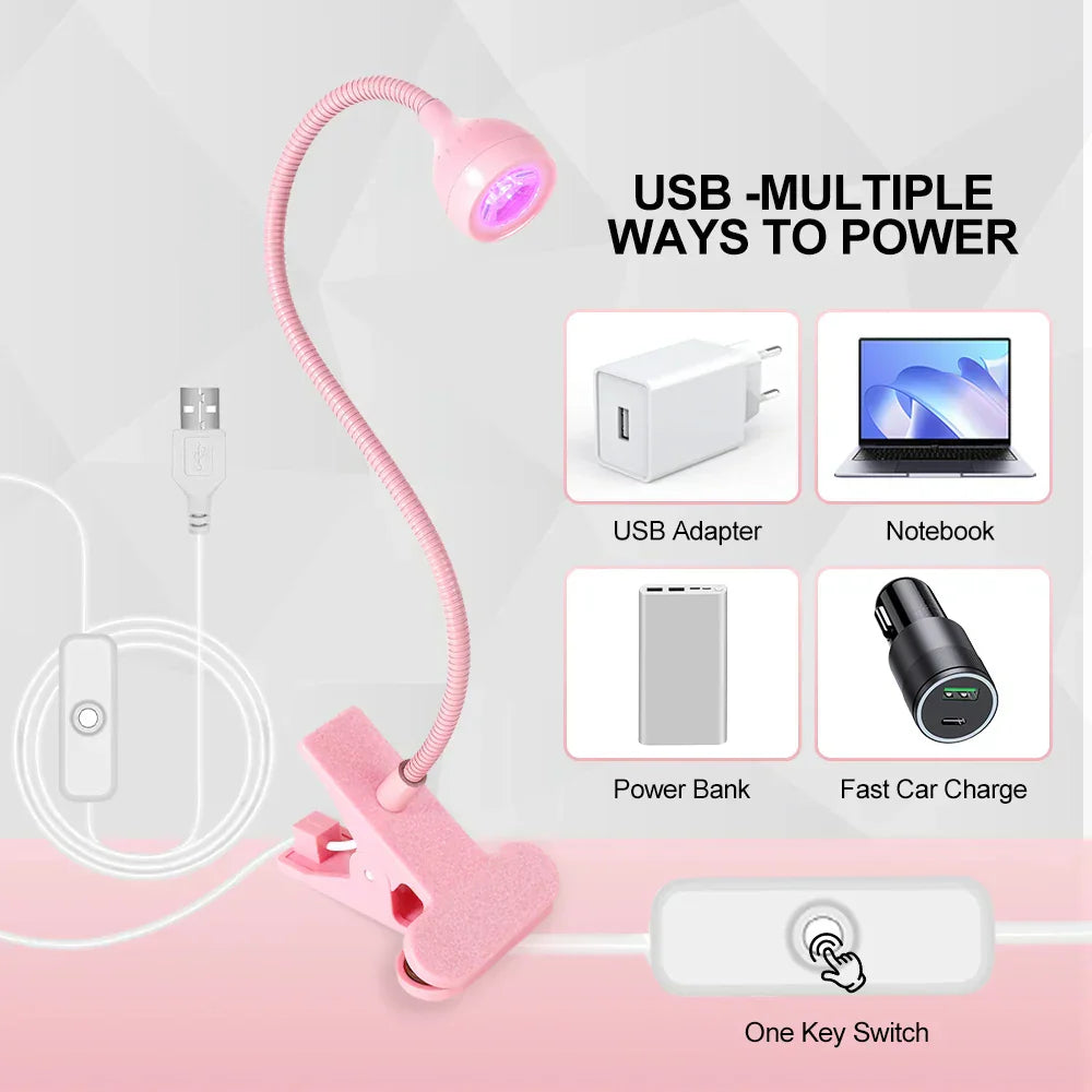 Compact Clip-On UV Nail Lamp