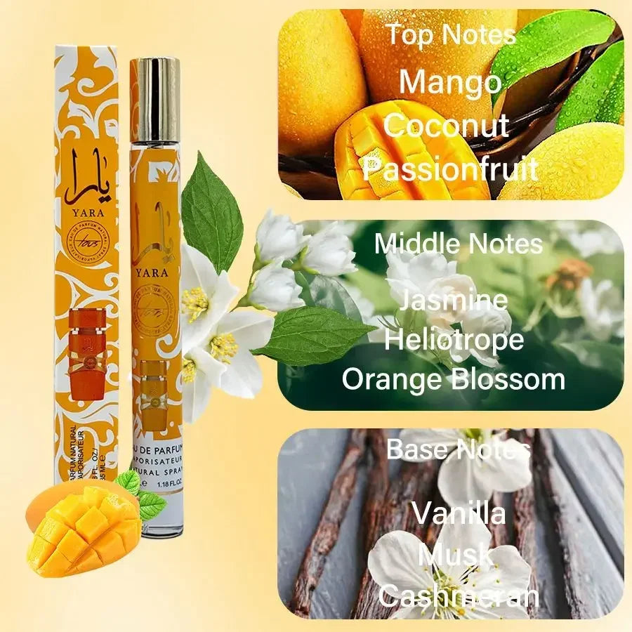 2pcs Yara Eau De Perfumes Men